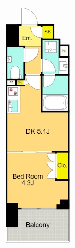 シーズンフラッツ大森エアリー  403号室 間取り