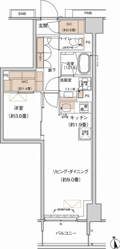 プライムネクサス大森北 609号室 間取り