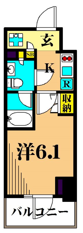 パークキューブ大井町レジデンス 1203号室 間取り