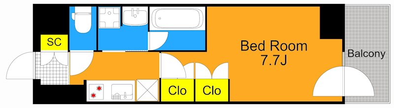 コンフォリア南品川 1402号室 間取り