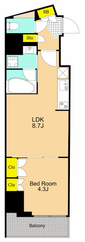 コンフォリア南品川 1403号室 間取り