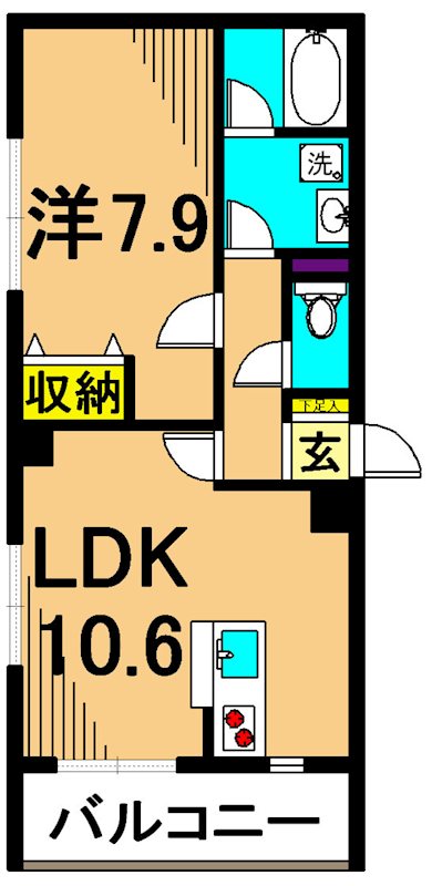 アミーゴ南馬込 107号室 間取り