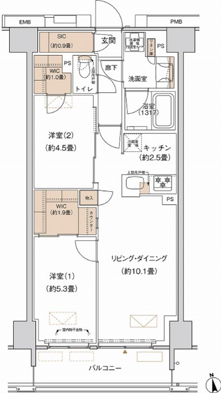 プライムネクサス大森北 間取り図