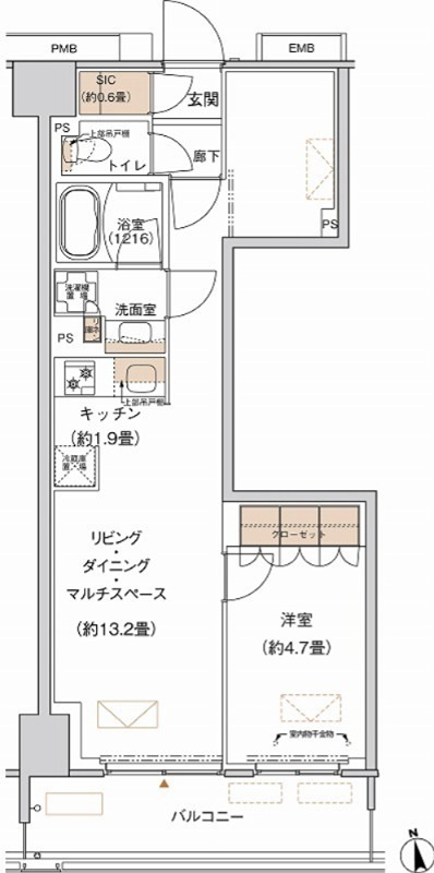プライムネクサス大森北 614号室 間取り