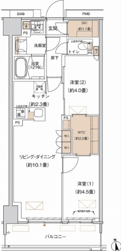 プライムネクサス大森北 間取り図