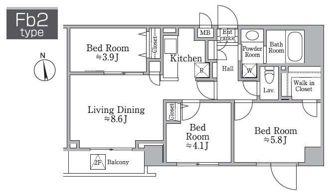 レジディア西小山  間取り図