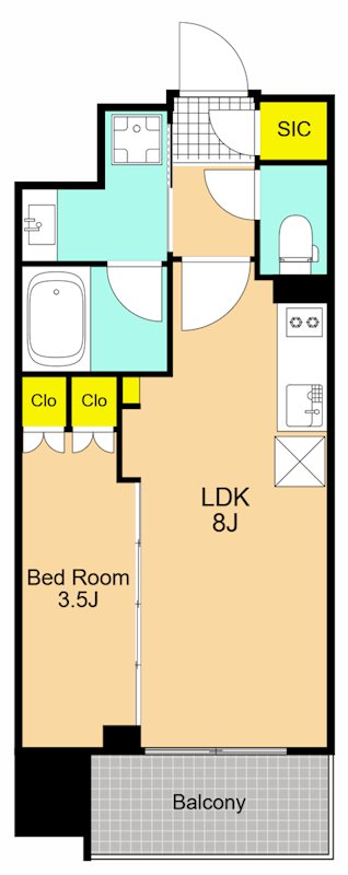 プラウドフラット大井町 1302号室 間取り