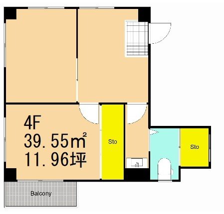 マンションサメズ 4F号室 間取り