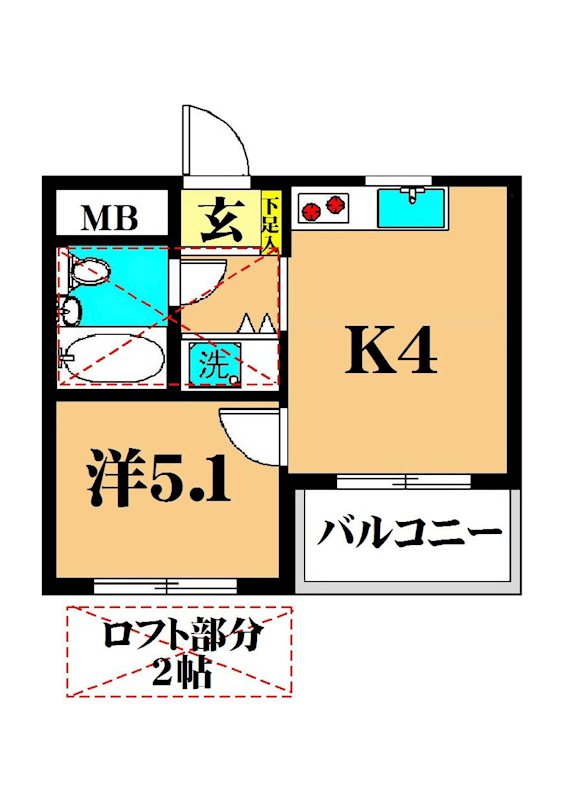 大井ヒルKIT  303号室 間取り