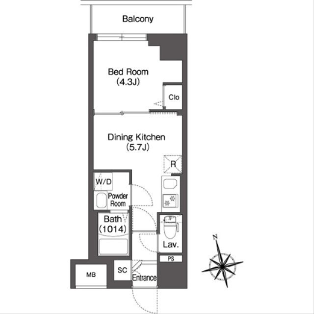 コンフォリア・リヴ品川南大井 304号室 間取り