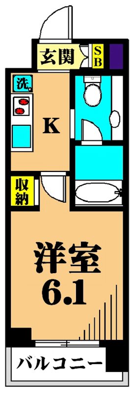 パークキューブ大井町 504号室 間取り