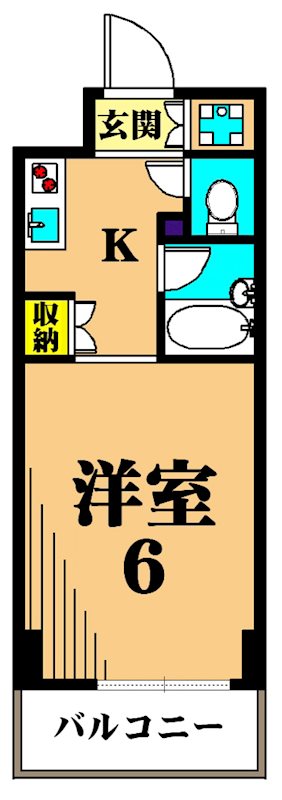 ルーブル大井町弐番館   1101号室 間取り
