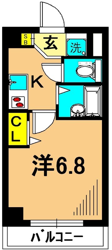 エルフラット南品川   208号室 間取り