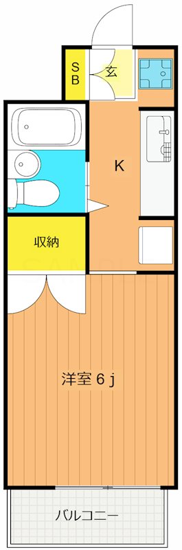 アミューズ緑ヶ丘  303号室 間取り