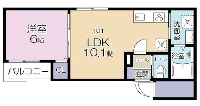 (仮称)品川区東大井3丁目計画 101号室 間取り