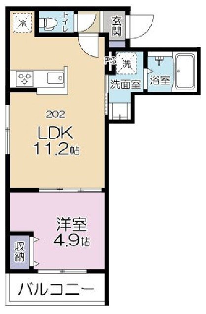 (仮称)品川区東大井3丁目計画 202号室 間取り