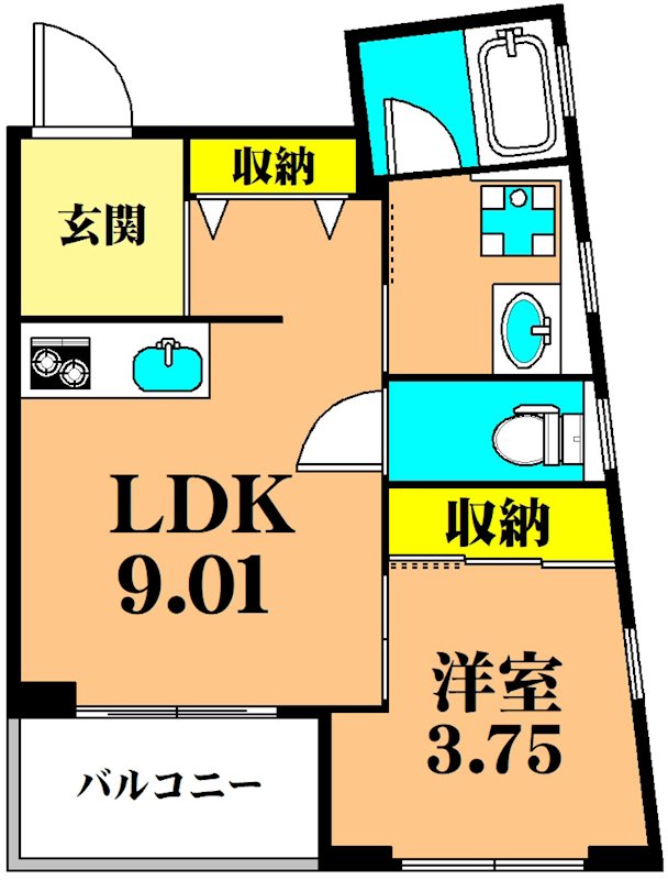 Kukuna Omori 201号室 間取り