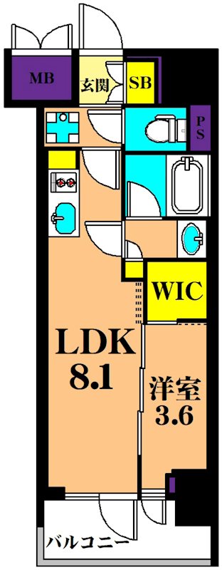 ルフォンプログレ西大井プレミア 1404号室 間取り