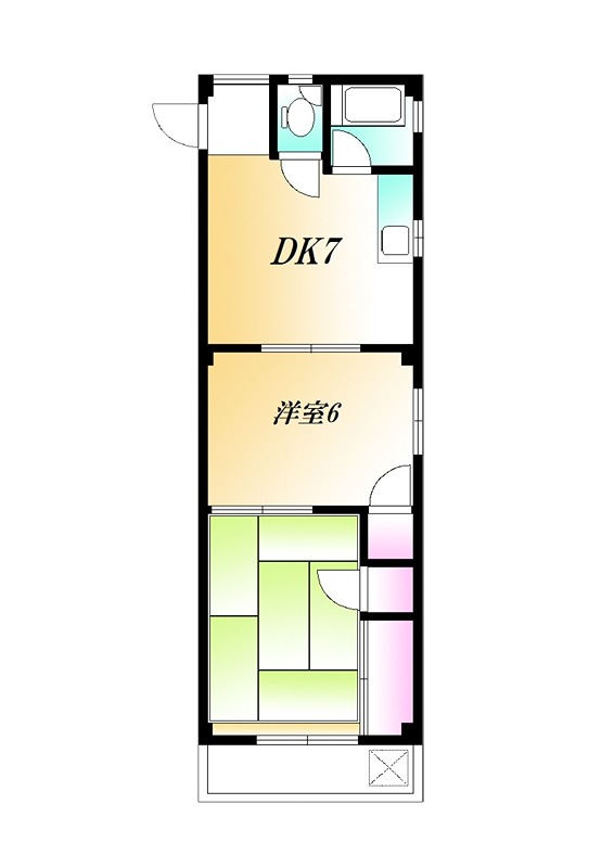 武蔵ハイムA棟 203号室 間取り
