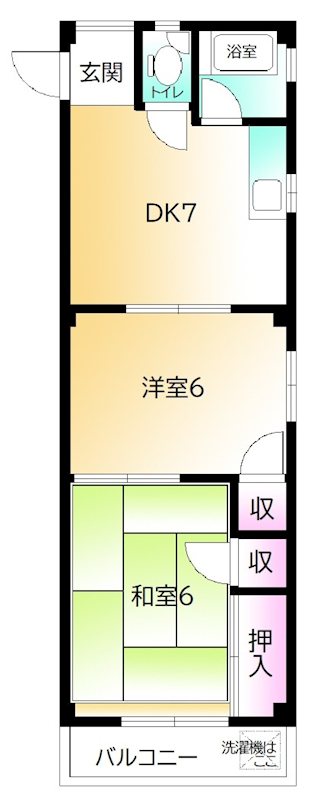 武蔵ハイムA棟 203号室 間取り