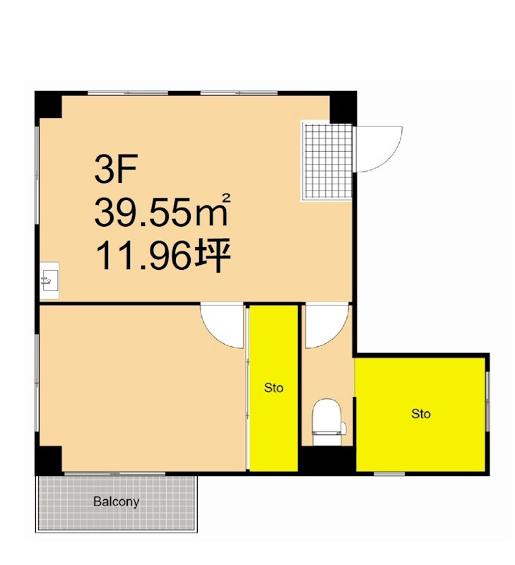 マンションサメズ 3F号室 間取り