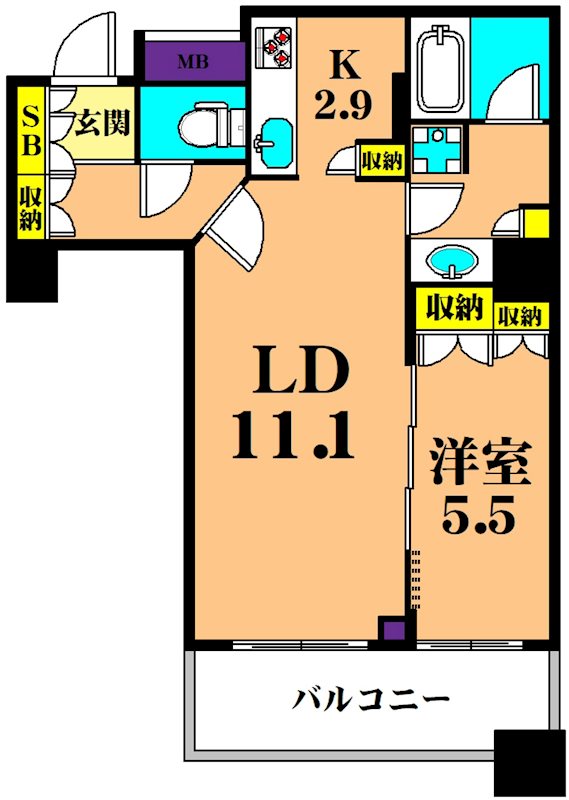 Brillia大井町ラヴィアンタワー 1608号室 間取り