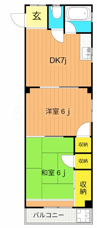 武蔵ハイムA棟 203号室 間取り
