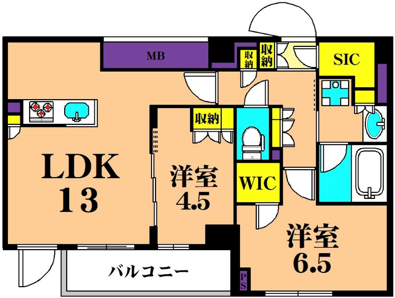 プラウドフラット品川大井町  215号室 間取り