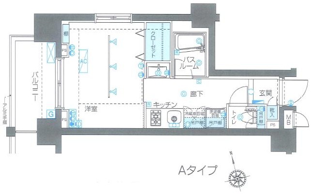 ZOOM品川南 201号室 間取り