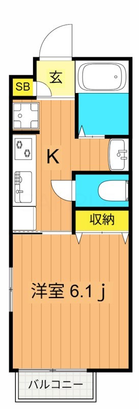 サウスウインド 101号室 間取り