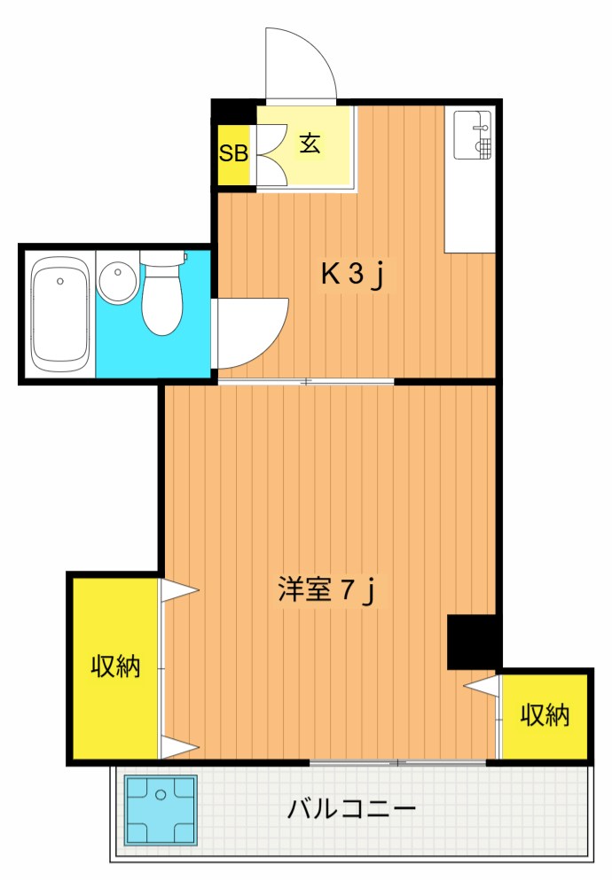 SKフラット 302号室 間取り