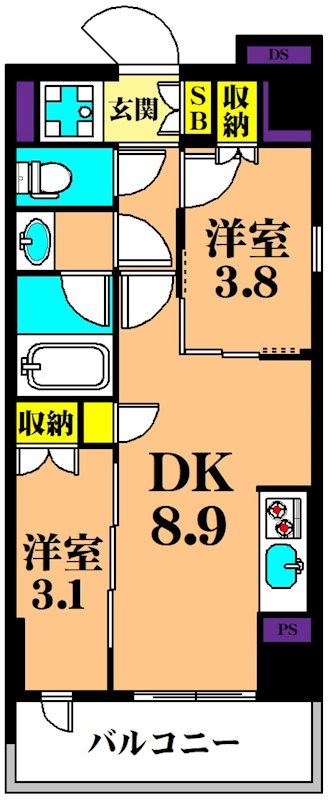 パークアクシス品川南大井パークフロント 間取り図