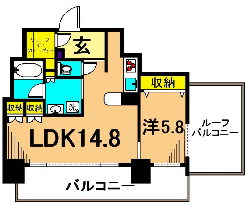 パークキューブ東品川   901号室 間取り