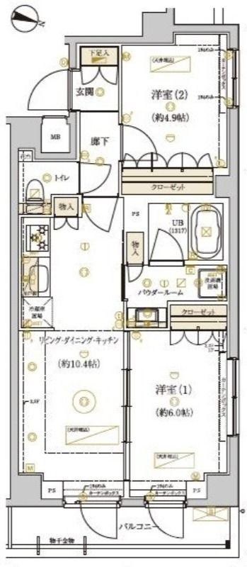ドムス・スタイル武蔵小山 104号室 間取り