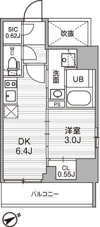 シーズンフラッツ武蔵小山 1103号室 間取り