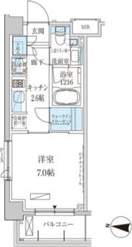 パークアクシス池上 212号室 間取り