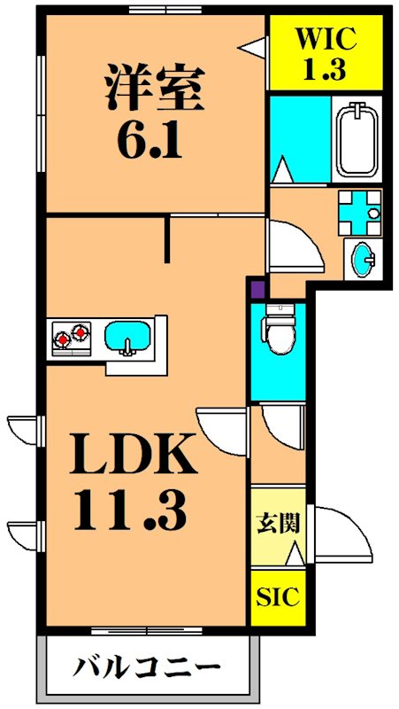 プリムヴェール 301号室 間取り