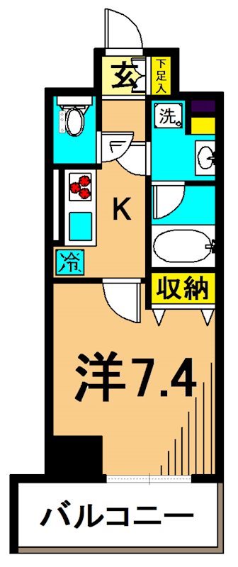 グランククナ 205号室 間取り