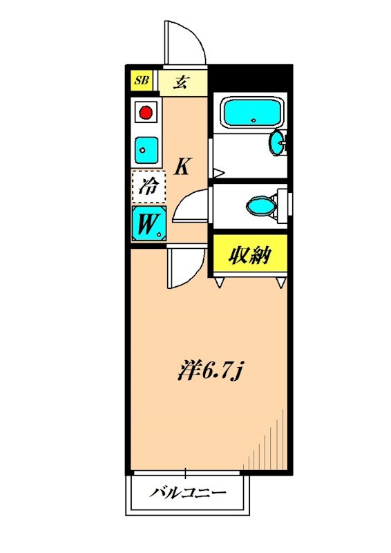 ウエストヴィラB棟 101号室 間取り