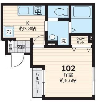 ハレプエオ 102号室 間取り