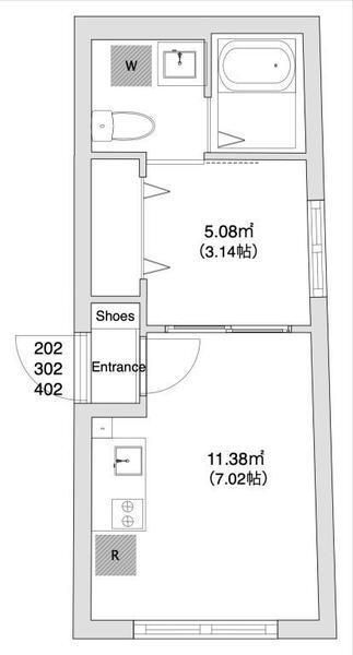 ロータス武蔵小山Ⅲ 302号室 間取り