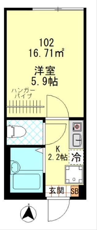 Grand Louvre 平和島 102号室 間取り