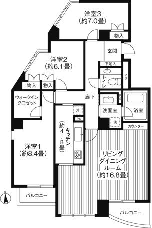RIS柿の木坂 301号室 間取り