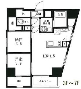 ALLURE東大井 701号室 間取り