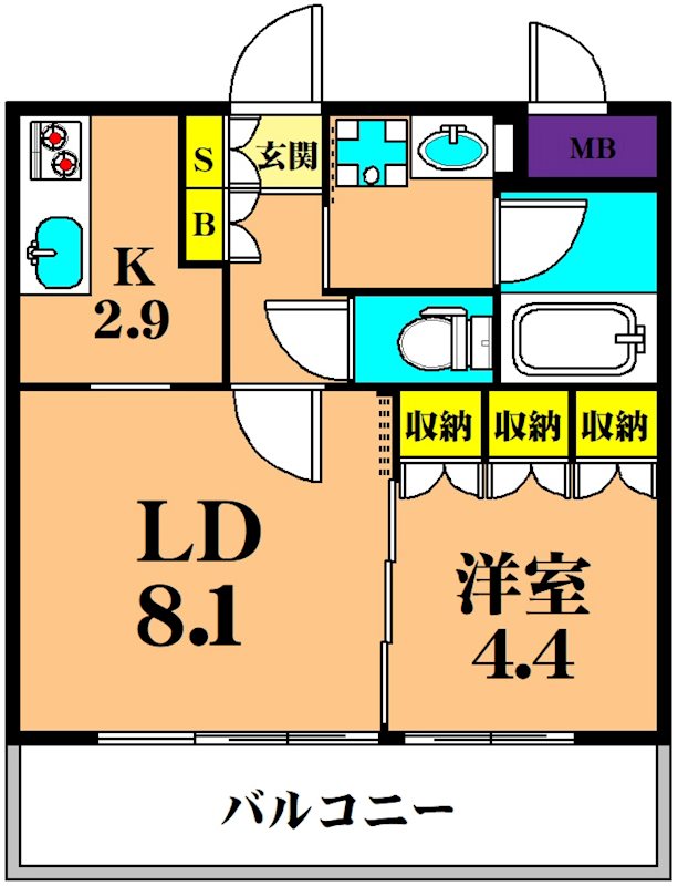 フレンシア南品川 404号室 間取り