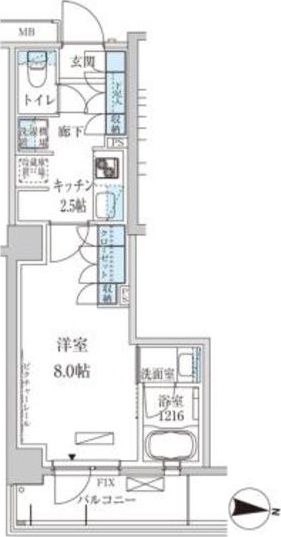 パークアクシス池上 305号室 間取り