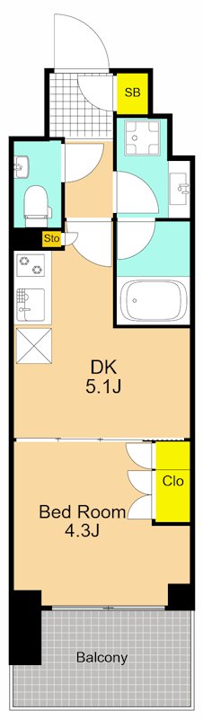 シーズンフラッツ大森エアリー   1302号室 間取り