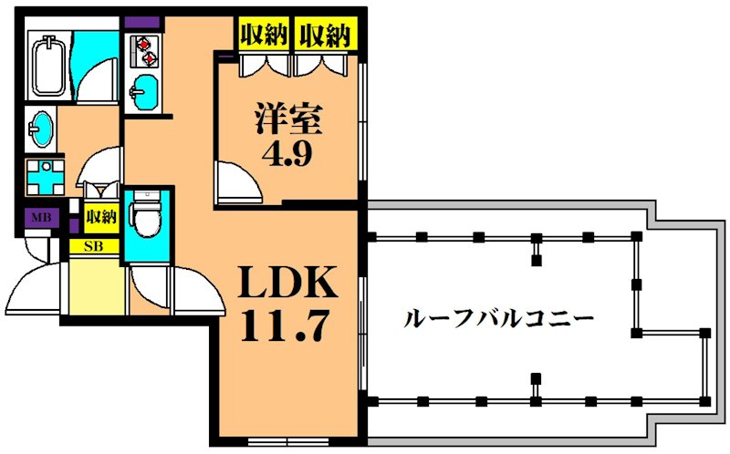 クイーンパレス品川大井 406号室 間取り