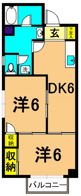 大井山中マンション 301号室 間取り