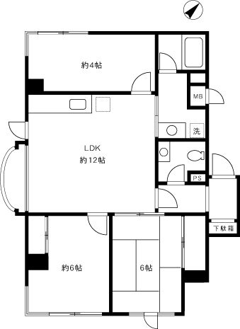 グリーンパレス戸越 401号室 間取り
